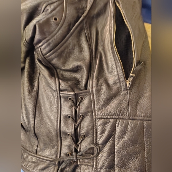 First Leather Apparel Moto Leather Coat Men, Black,Thinsulate, ZipUp, Pockets,XL - Picture 7 of 16